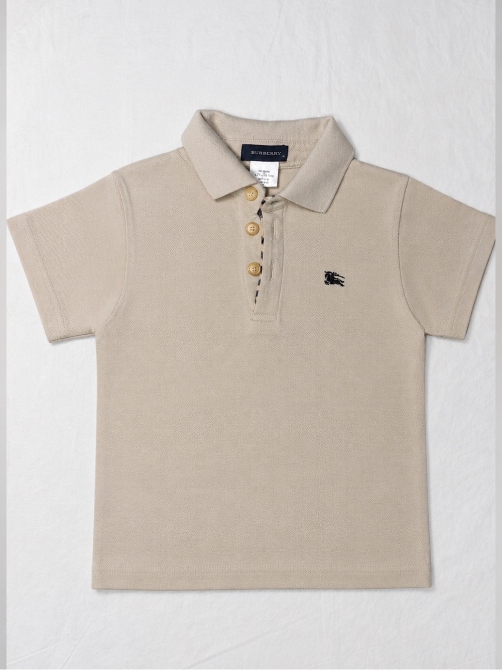 Burberry Boys Beige Polo Shirt with Black Logo